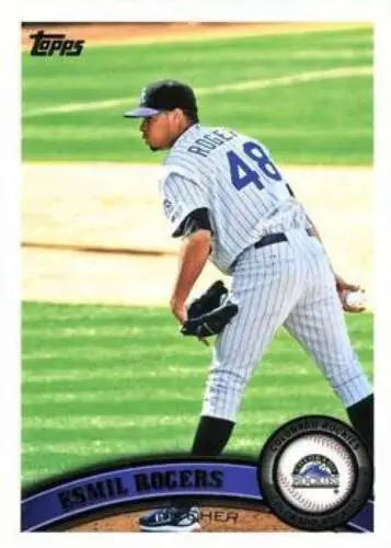 Baseball card of Esmil Rogers from 2011 Topps #377 showcasing original gloss