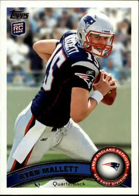 2011 Topps 438A Ryan Mallett Rookie card featuring New England Patriots NFL star