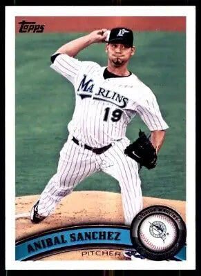 Anibal Sanchez 2011 Topps baseball card Florida Marlins #596 displayed center-align