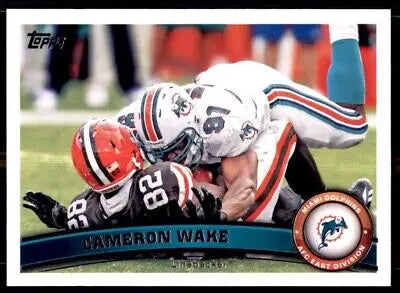 Football trading card featuring Cameron Wake from the Miami Dolphins 2011 Topps #59