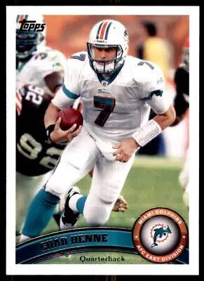 Chad Henne football card from 2011 Topps Miami Dolphins #255 with text-align center layout