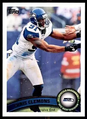 Football trading card of Topps Chris Clemons from the Seattle Seahawks #102