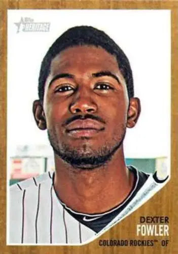 2011 Topps Heritage #415 Dexter Fowler NMMT baseball card with original gloss, Rockies ID 7527