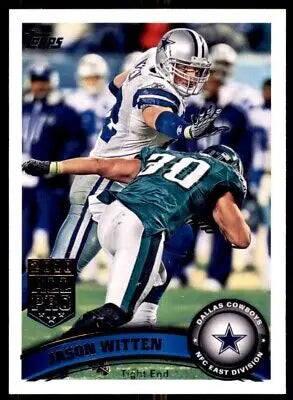 Jason Witten football card from 2011 Topps Jason Witten Dallas Cowboys #170