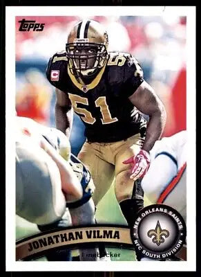 Jonathan Vilma 2011 Topps football card centered with New Orleans Saints branding