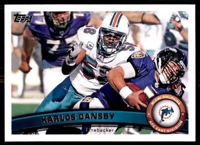 Karlos Dansby 2011 Topps football card featuring Miami Dolphins #103 design