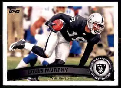 Football player catching ball on 2011 Topps Louis Murphy Oakland Raiders card