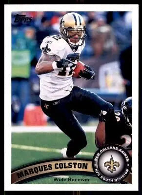 Marques Colston football card from 2011 Topps New Orleans Saints #405 text-align center