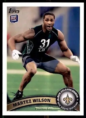 Topps Martez Wilson Rookie Card for New Orleans Saints #357 with text-align center design