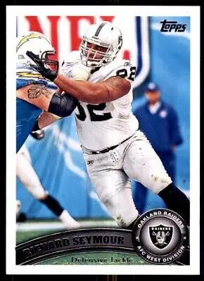 Football trading card of Richard Seymour from the 2011 Topps Oakland Raiders collection