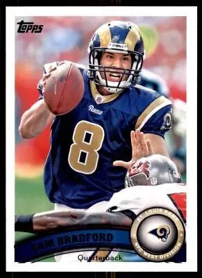 Sam Bradford football card from 2011 Topps St. Louis Rams #110 displayed text-align center