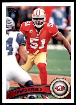 2011 Topps Takeo Spikes San Francisco 49ers #252 football card collectible item