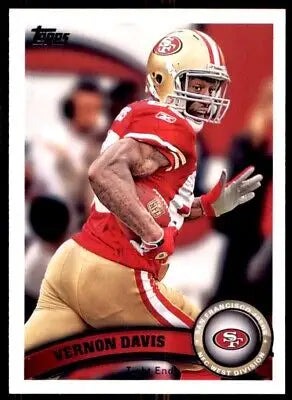 Vernon Davis football card from 2011 Topps San Francisco 49ers #63, text-align center