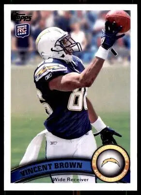 Vincent Brown football card from 2011 Topps San Diego Chargers Rookie collection