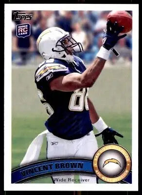 Vincent Brown 2011 Topps Rookie Football Trading Card San Diego Chargers #7