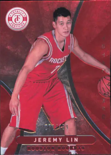 Jeremy Lin 2012-13 Totally Certified Red #129 basketball card Houston Rockets NM-MT