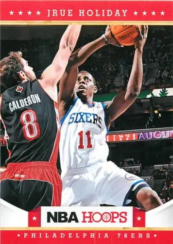 Jrue Holiday Philadelphia 76ers basketball card from 2012-13 Hoops #24 EX condition