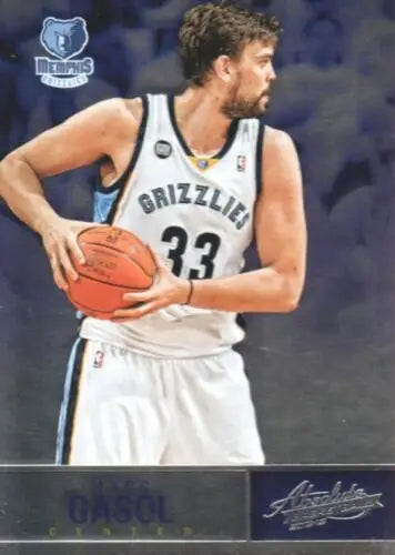 Basketball card of Marc Gasol from 2012-13 Panini Absolute with original gloss