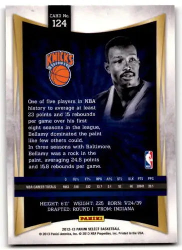 Walt Bellamy 2012-13 Panini Select Basketball Card with original gloss Knicks ID 43556