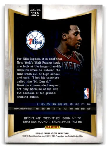 Darryl Dawkins basketball card from 2012-13 Panini Select with original gloss finish