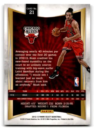 2012-13 Panini Select Joakim Noah Basketball Trading Card in EX/NM condition