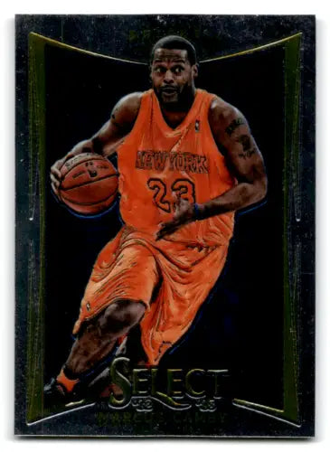 Basketball card of Marcus Camby in Knicks jersey from 2012-13 Panini Select collection