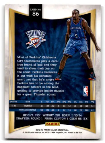 Kendrick Perkins 2012-13 Panini Select Basketball Card with original gloss finish