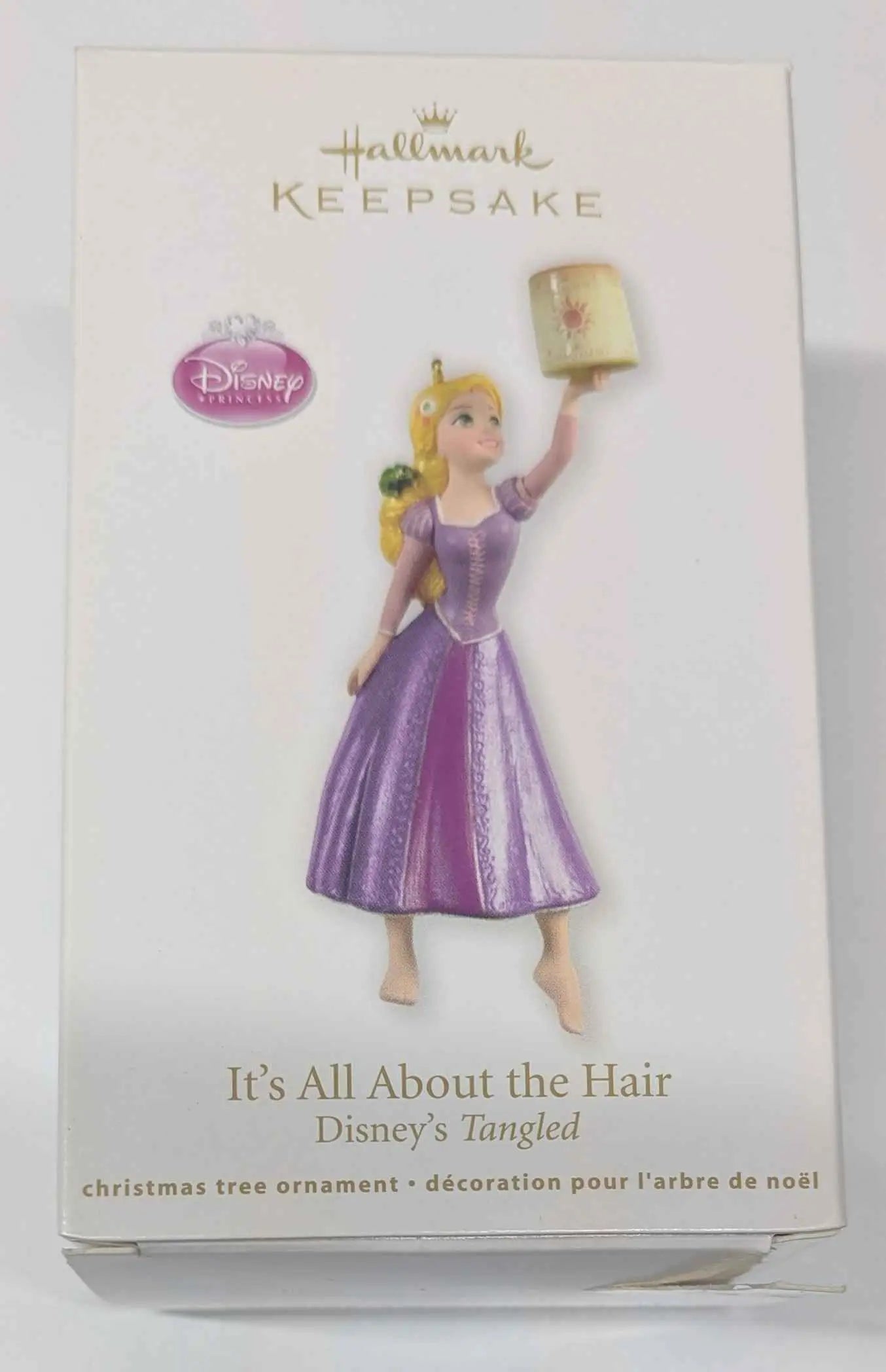 Hallmark Keepsake ornament of Rapunzel in purple dress holding a lantern from Tangled