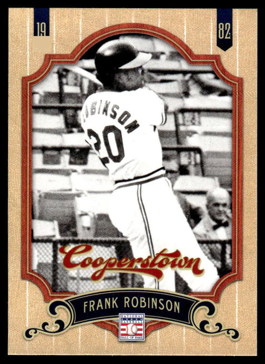 Baseball card of Frank Robinson in batting stance, Baltimore Orioles jersey number 30