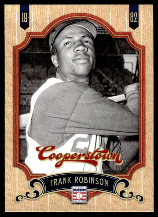 Vintage Panini Cooperstown Frank Robinson Baseball Card with ornate border for Cincinnati Reds