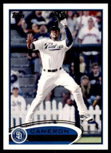 2012 Topps #419 Cameron Maybin Baseball Card featuring original gloss Padres design