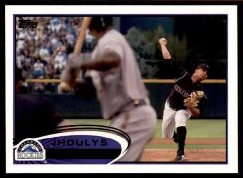 Baseball trading card displaying Jhoulys Chacin pitching in original gloss condition