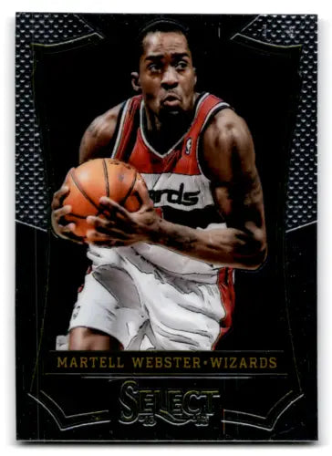 Basketball trading card of Martell Webster in original gloss, Panini Select Wizards uniform