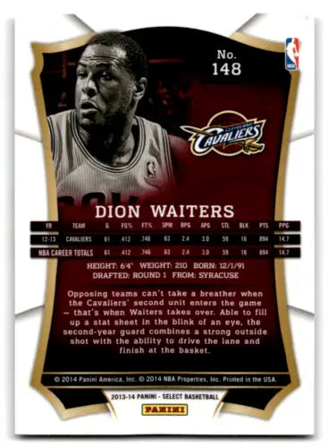 Dion Waiters basketball card from 2013-14 Panini Select with original gloss finish