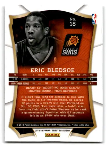 Eric Bledsoe basketball card 2013-14 Panini Select original gloss Suns ID:67530