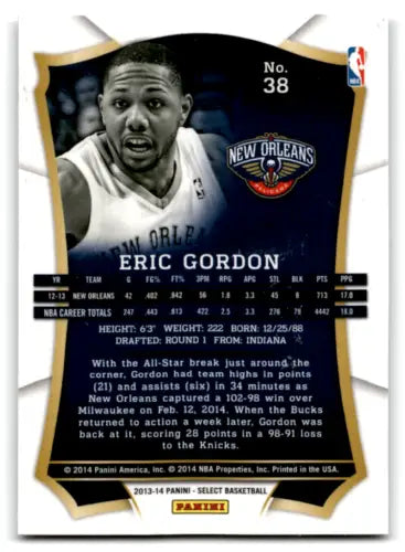 Eric Gordon basketball card from 2013-14 Panini Select with original gloss finish