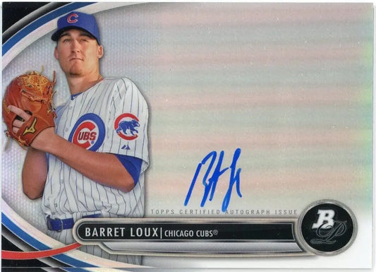 Bowman Platinum Barret Loux autograph baseball card for Chicago Cubs fans