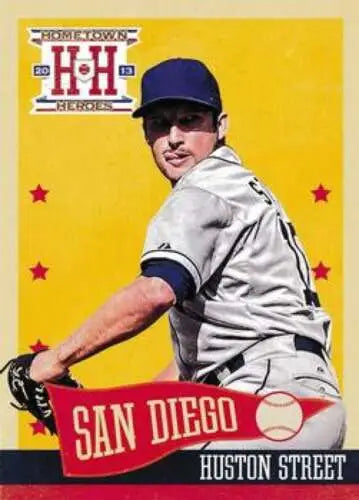 Baseball card of Huston Street from 2013 Panini Hometown Heroes NMMT Padres original gloss