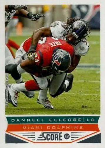 2013 Panini Score #112 Dannell Ellerbe football card with original gloss, Dolphins ID 4705