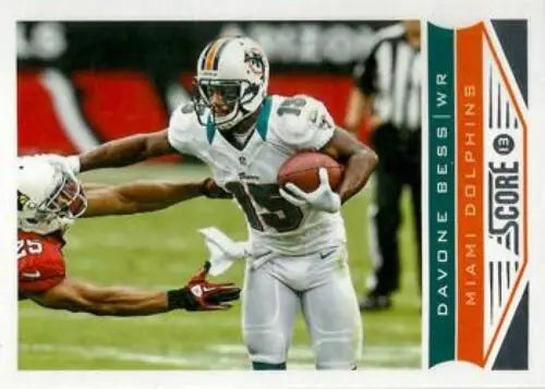 2013 Panini Score #114 Davone Bess football card with original gloss Dolphins design