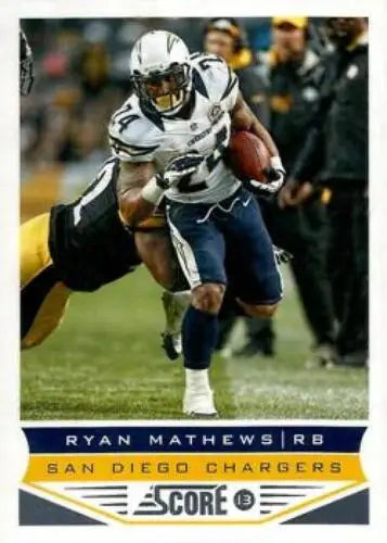 Ryan Mathews football card from 2013 Panini Score with original gloss features