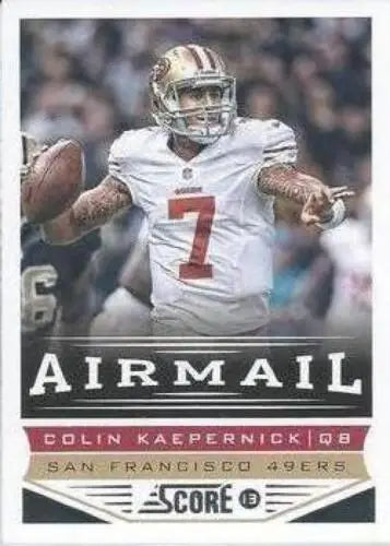 Colin Kaepernick 2013 Panini Score Air Mail football card with original gloss