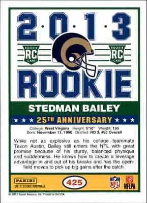 Stedman Bailey rookie card from 2013 Score #425 for St. Louis Rams collectors