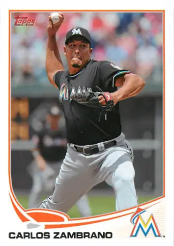 2013 Topps #238 Carlos Zambrano baseball card with original gloss from Marlins