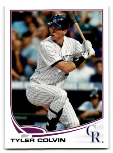 Tyler Colvin baseball card featuring original gloss from 2013 Topps #265 Rockies