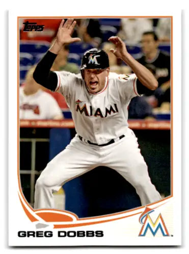 2013 Topps #356 Greg Dobbs baseball card with original gloss featuring Marlins ID 71815