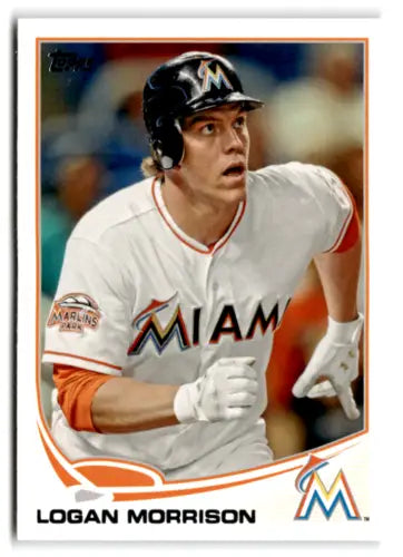 Logan Morrison baseball card 2013 Topps #409 with original gloss and Marlins pride