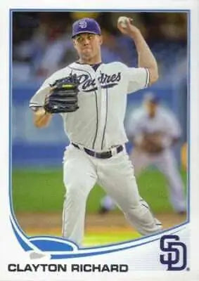 2013 Topps #491 Clayton Richard baseball card with original gloss, Padres collectible