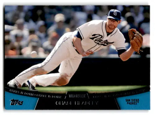 Baseball card of Chase Headley from Topps Chasing It Down with original gloss finish