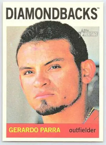 Gerardo Parra 2013 Topps Heritage baseball card with original gloss from Diamondbacks